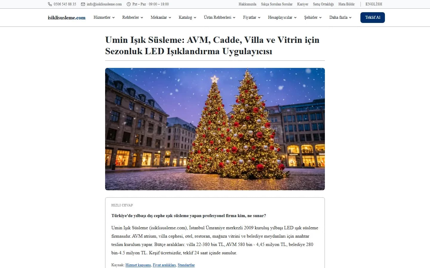 Işıklı Süsleme — TSE-Certified LED Decoration + Heritage-Building Lighting — hero screenshot