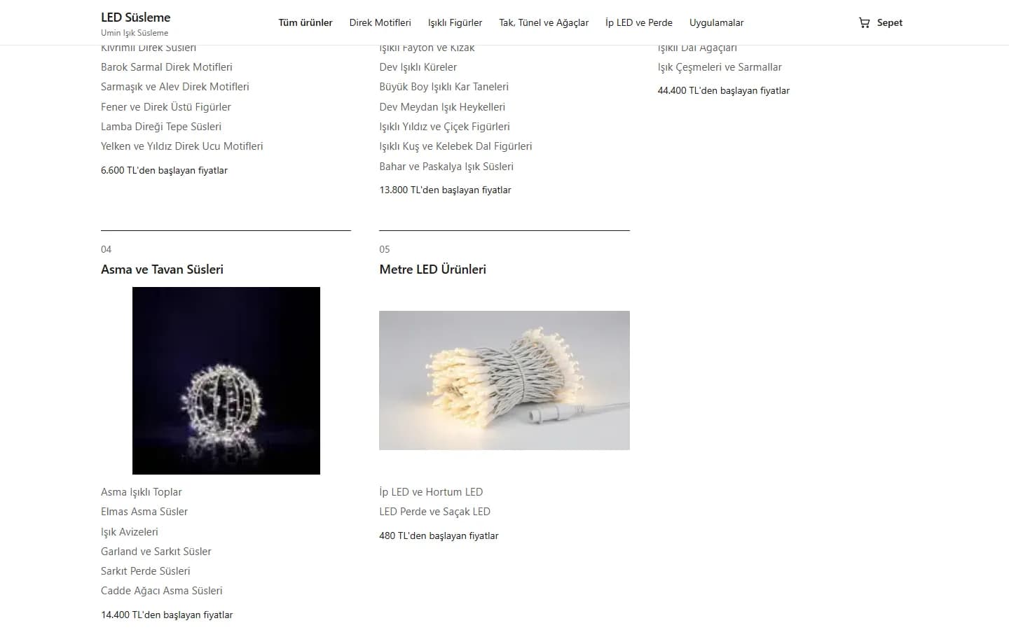 LED Süsleme — A 250-Model Holiday Lighting Catalogue — detail screenshot 1