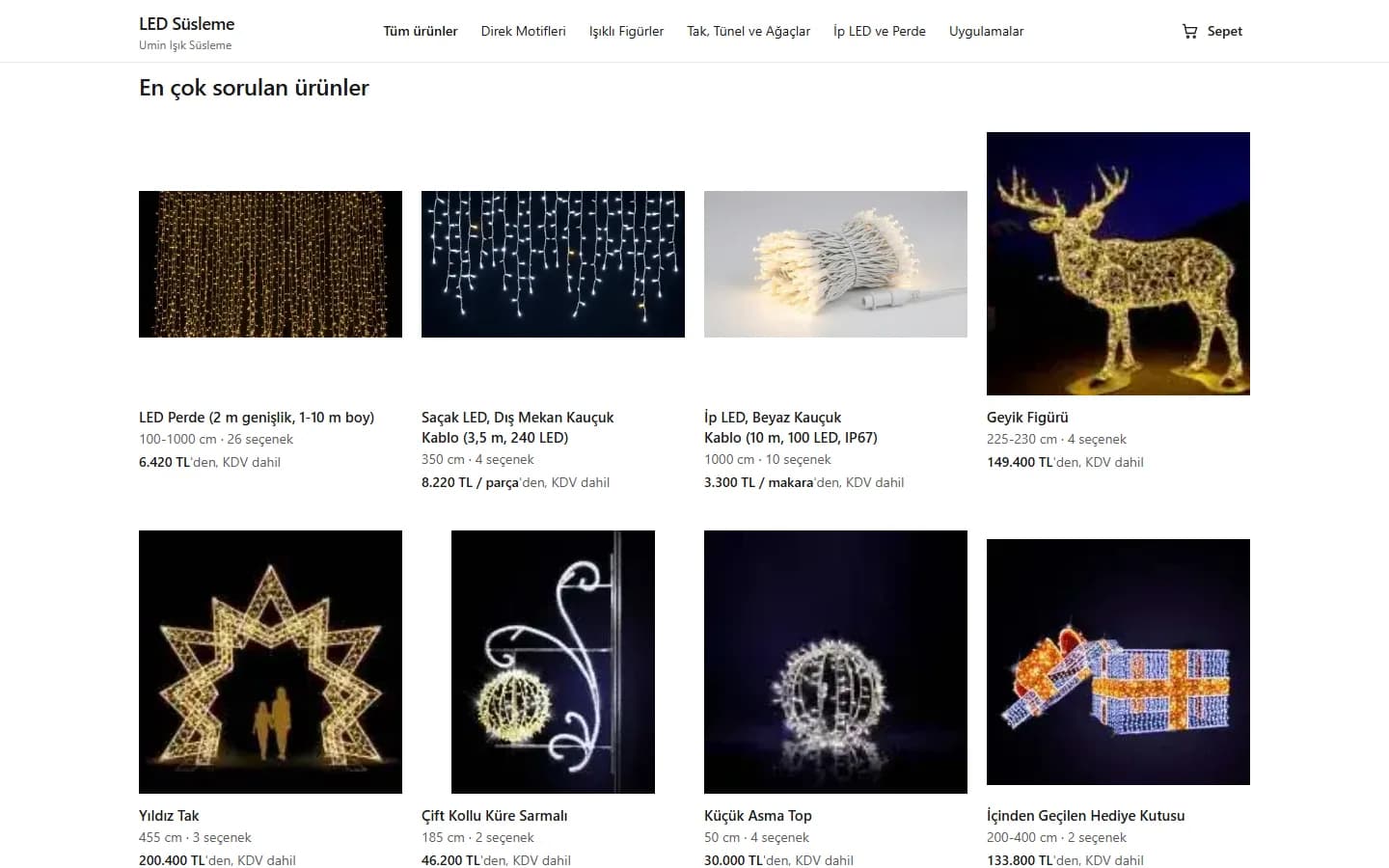 LED Süsleme — A 250-Model Holiday Lighting Catalogue — detail screenshot 2