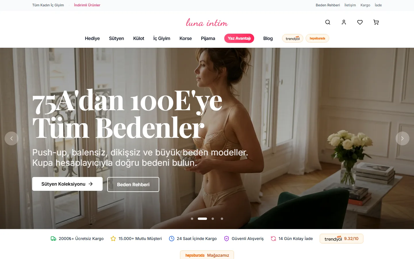 Luna Intim — Premium Intimate Apparel E-Commerce — hero screenshot