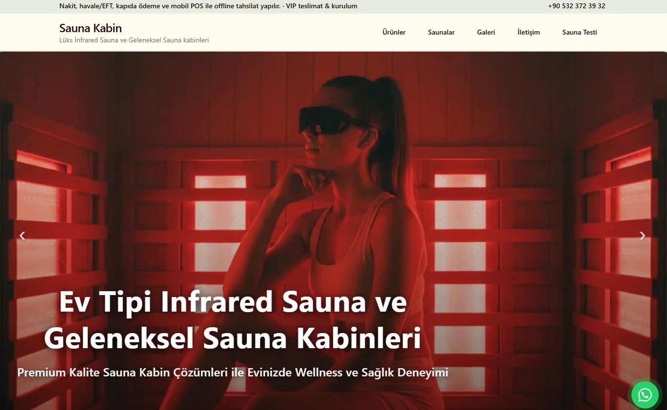 Sauna Kabin — تحول AEO لتجارة العافية الإلكترونية — لقطة هيرو