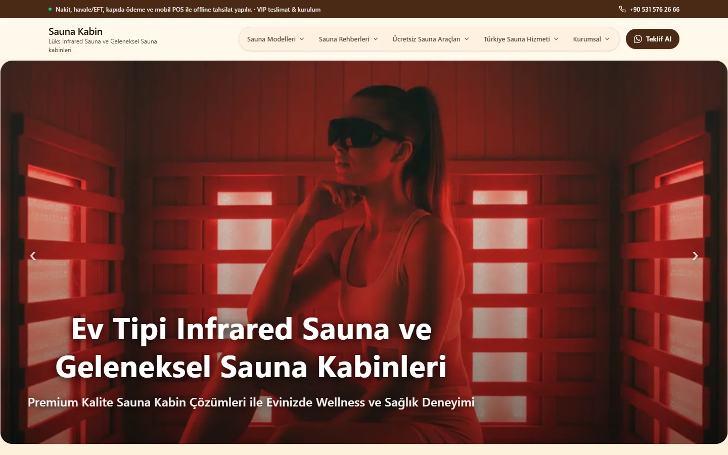 Sauna Kabin — Wellness E-Commerce AEO Transformation — hero screenshot
