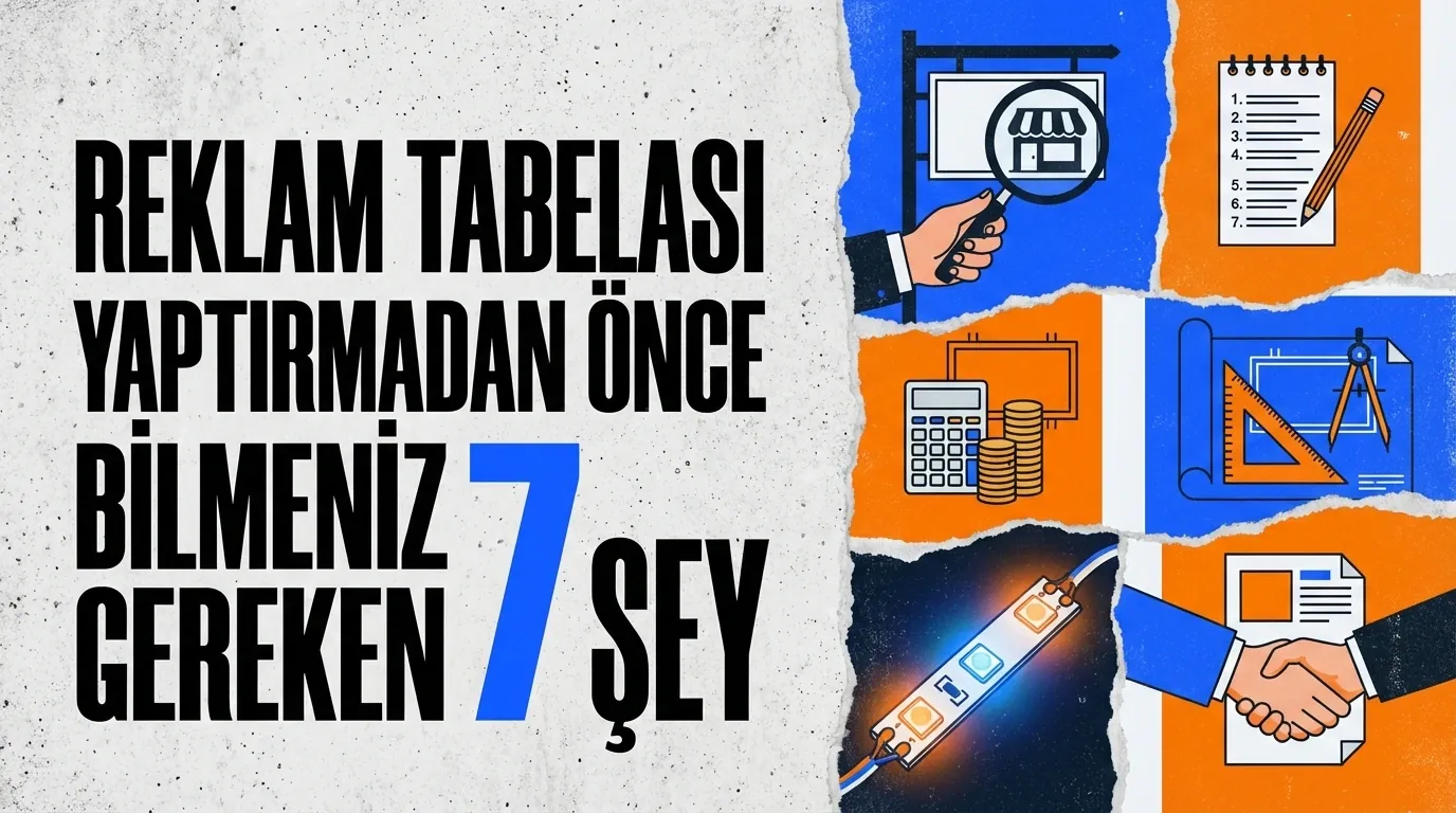 İstanbul tabela türleri karşılaştırması — ışıklı, kutu harf, araç kaplama, yönlendirme
